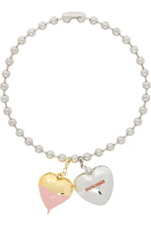 OTTOLINGER Collier argenté à pendentifs de cœur et à logo