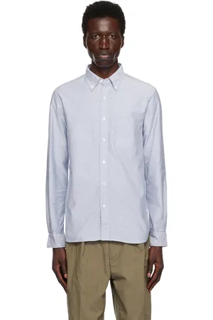 Beams Chemise bleue en toile oxford à boutons