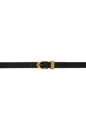 Bottega Veneta Ceinture noire à ferrure de style Intreccio