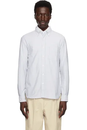 Beams Chemise Candy bleue en toile oxford à boutons