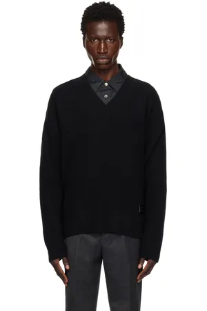 WOOYOUNGMI Pull noir à col en V