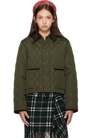 Burberry Blouson court matelassé kaki