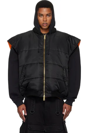 Vetements Veste aviateur réversible noir et orange à logos