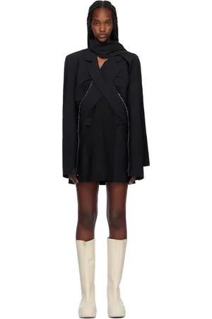 OTTOLINGER Robe courte de style tailleur drapée noir et bleu marine