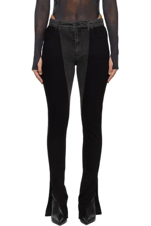MUGLER Jean skinny noir à panneaux