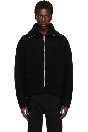 WOOYOUNGMI Cardigan noir à glissière et à col montant