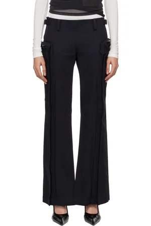 Fax Copy Express Pantalon cargo noir à poches prolongées