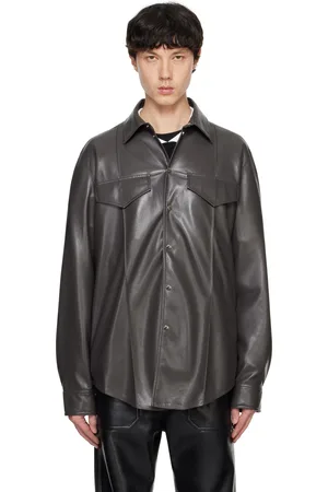 Nanushka Chemise Olavi verte en cuir synthétique