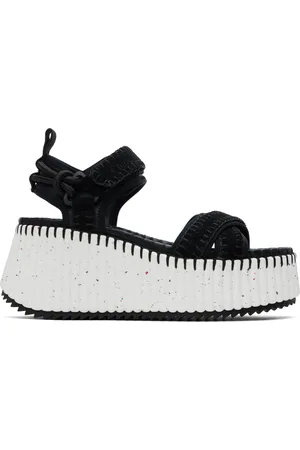 Chloé Sandales à talon compensé noires - Nama