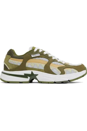 BAPE Baskets #2 kaki à appliqués de requin et étoiles emblématiques