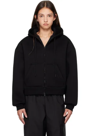 WARDROBE.NYC Pull à capuche noir en jersey contrecollé à glissière