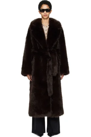 AGOLDE Manteau Ebony brun en fourrure synthétique édition Shoreditch Ski Club