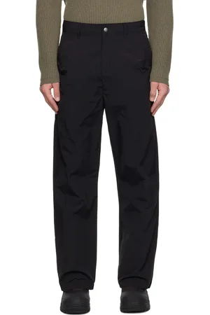 Izzue Pantalon noir en fil texturé Taslan à plis