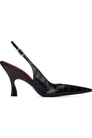 Stella McCartney Chaussures à talon aiguille noires à bout pointu et à bride arrière - Elsa