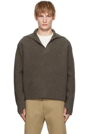 STUDIO NICHOLSON Polo Nash brun en tricot