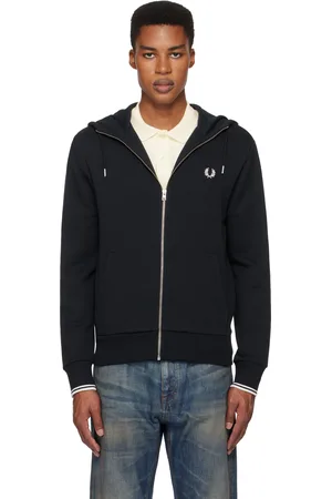 Fred Perry Pull à capuche bleu marine à glissière