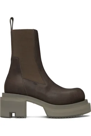 Rick Owens Bottines Beatle grises à semelle Bogun