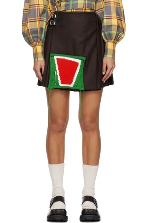 Charles Jeffrey Loverboy Minijupe de style kilt brune