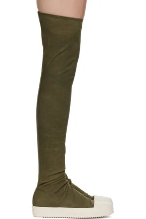 Rick Owens Bottes cuissardes de style basket kaki - Porterville