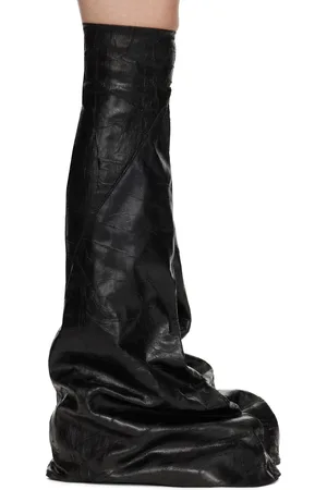 Rick Owens Bottes hautes Fetish noires - Porterville
