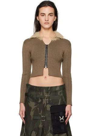 Andersson Bell Cardigan brun en tricot à ornement lacé