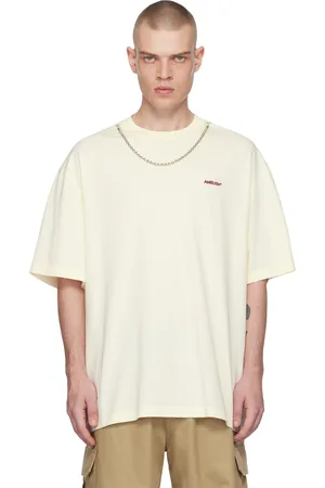 AMBUSH T-shirt blanc cassé à chaine à billes