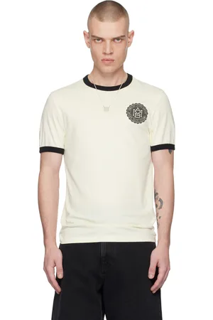 AMBUSH T-shirt blanc cassé à bordures contrastées