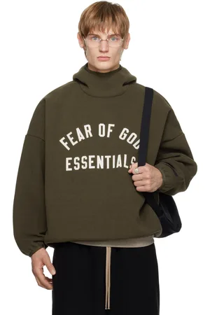 FEAR OF GOD Pull à capuche brun en molleton brossé