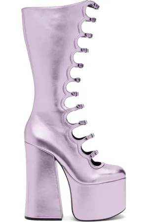 Marc Jacobs Bottes hauteur genou Kiki mauve métallique