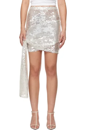 COPERNI Minijupe blanche à ornement noué et à paillettes