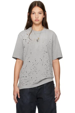 AMIRI T-shirt gris à monogramme brodé