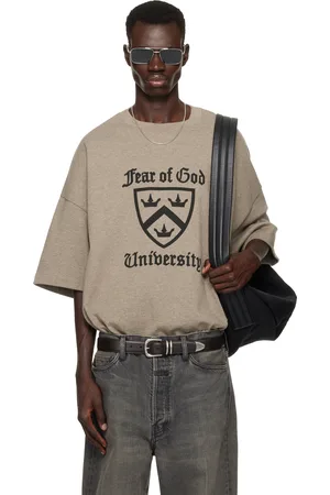 FEAR OF GOD T-shirt gris en jersey épais à col ras du cou