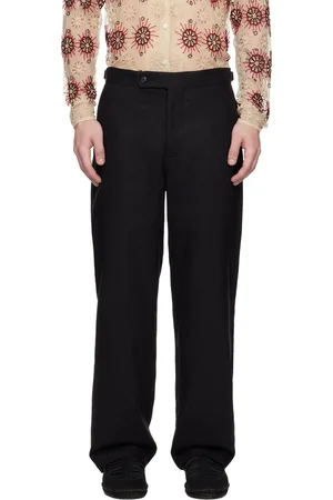 BODE Pantalon façon costume noir en lin