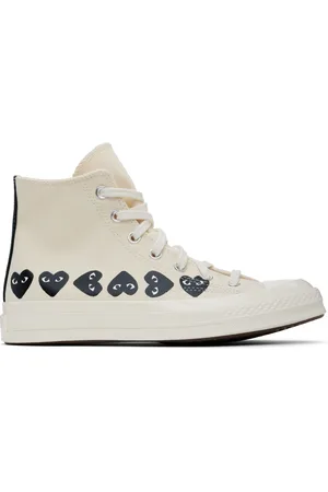 Comme des Garçons Baskets montantes Chuck 70 blanc cassé à logos édition Converse