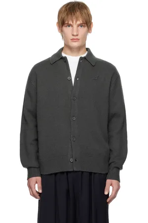 Axel Arigato Cardigan Ode gris à col classique