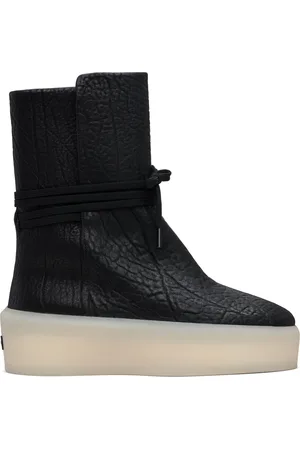 FEAR OF GOD Bottes noires en cuir grainé