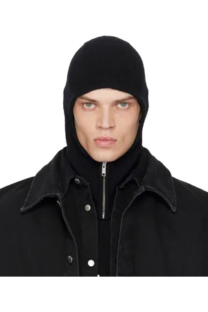 AMBUSH Passe-montagne noir en tricot côtelé