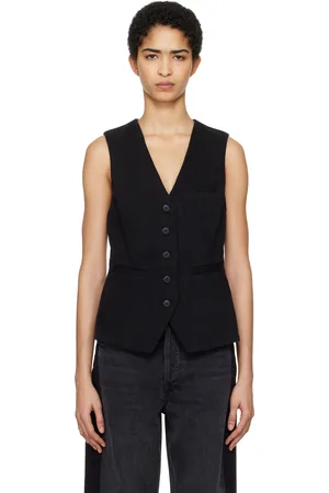 Citizens of Humanity Gilet long Jasmin noir en denim - HUMANITY