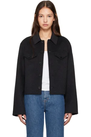 Filippa K Blouson court gris en laine et en cachemire
