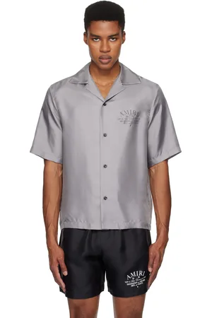AMIRI Chemise de bowling grise à logos Arts District - Core