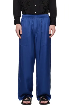 BODE Pantalon de survêtement bleu en satin