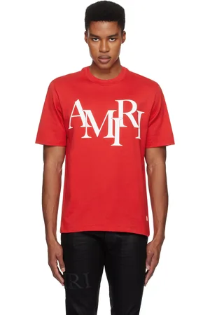 AMIRI T-shirt rouge à logo décalé
