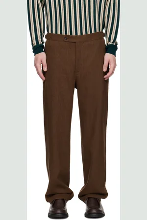 BODE Pantalon façon costume brun en lin