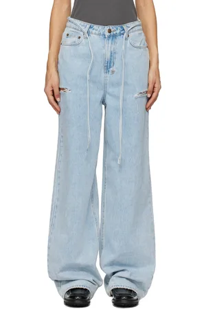 KSUBI Jean ample Rollin bleu à découpes