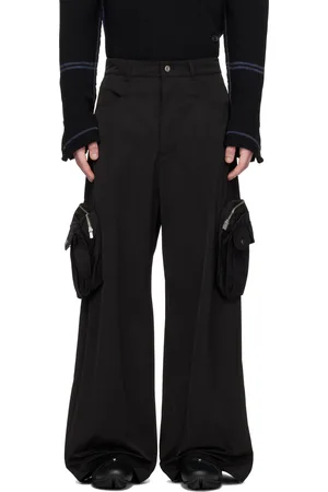 FFFPOSTALSERVICE Pantalon cargo ample noir à glissières