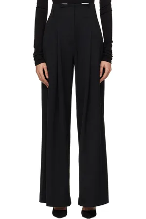 St Agni Pantalon noir à taille plissée