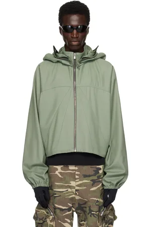 FFFPOSTALSERVICE Blouson écourté de style parachute kaki à capuche