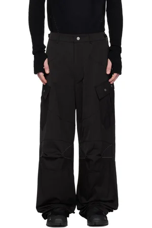 FFFPOSTALSERVICE Pantalon cargo B-1 noir à pinces aux genoux