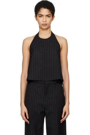 WARDROBE.NYC Haut noir à corsage bain de soleil et à dos ouvert