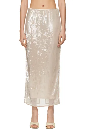 Staud Jupe longue Casey beige
